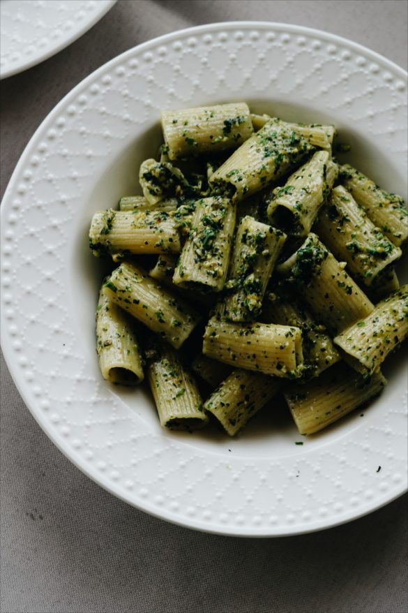 Makaron z miętowym pesto pistacjowym 2
