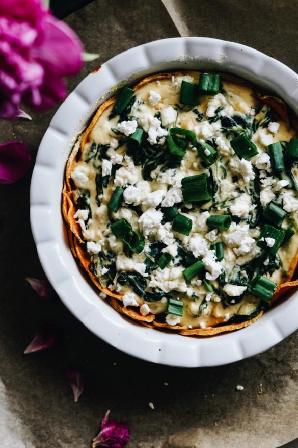 Quiche na cieście z batata ze szpinakiem 40