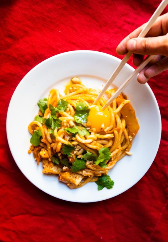 Kluski z kimchi, tofu i żółtkiem (w 15 minut) 10