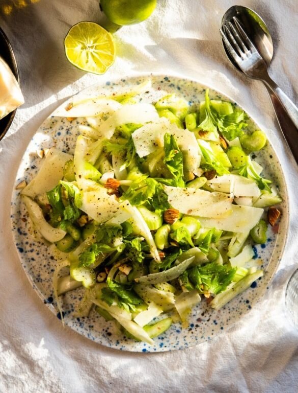 Celery Salad with Fennel, Fried Almonds and Pecorino 8