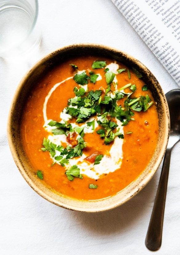 Lentil-Tomato Soup with Coconut Milk and Garlic-y Parsley 4