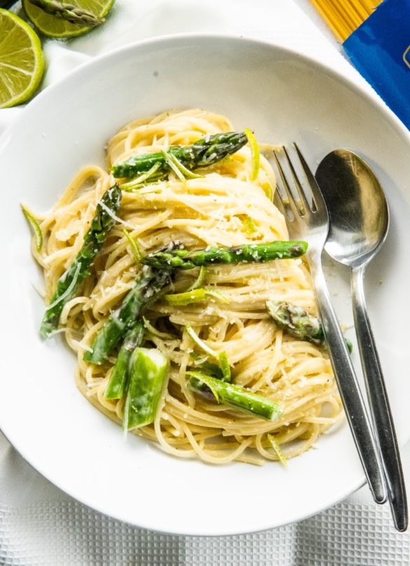 Simple Coconut Pasta with Asparagus and Lime 2