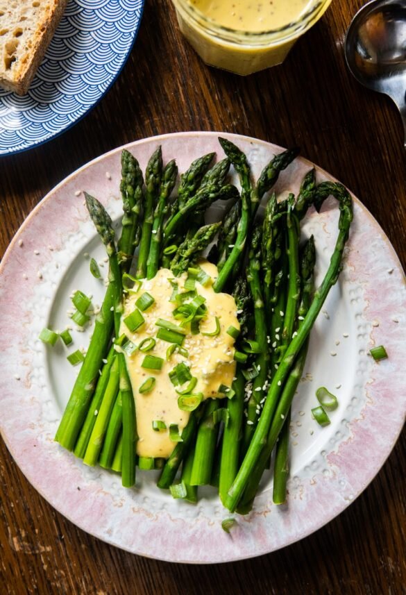 Asparagus with miso mayo and sesame 2