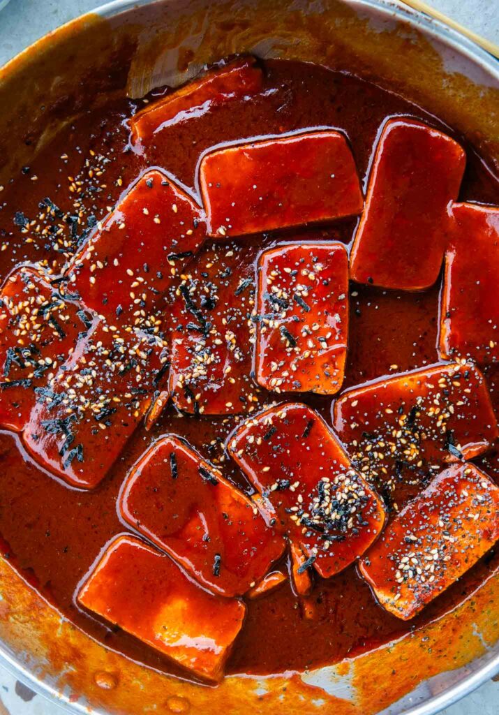 Duszone tofu w sosie gochujang 3 Duszone tofu w sosie gochujang