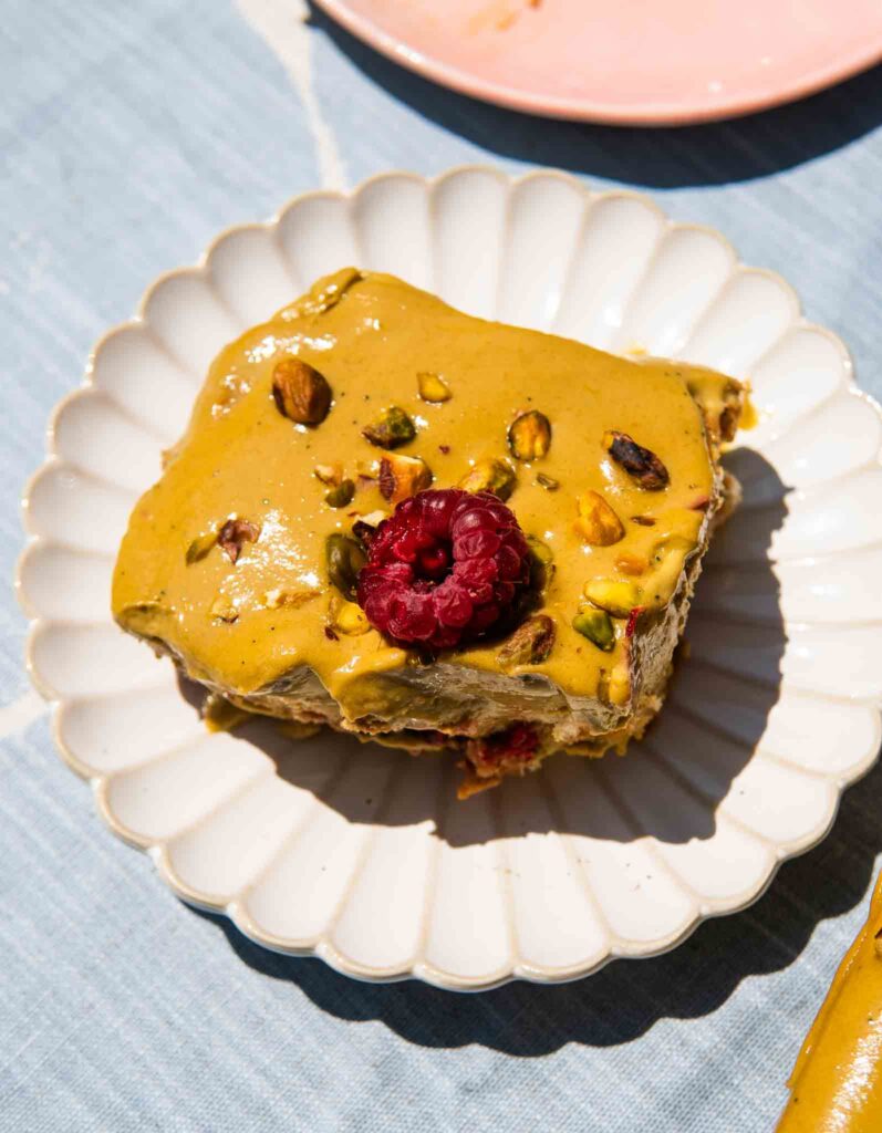 Pistacjowe tiramisu z malinami 2 Pistacjowe tiramisu z malinami