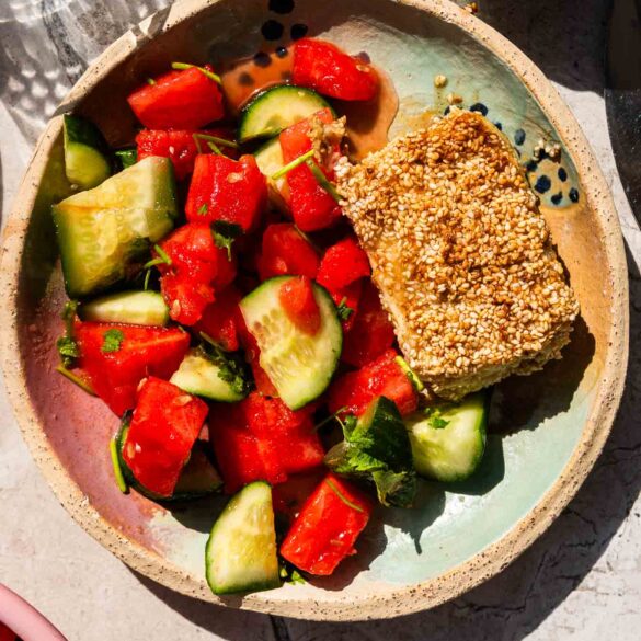Sezamowe halloumi