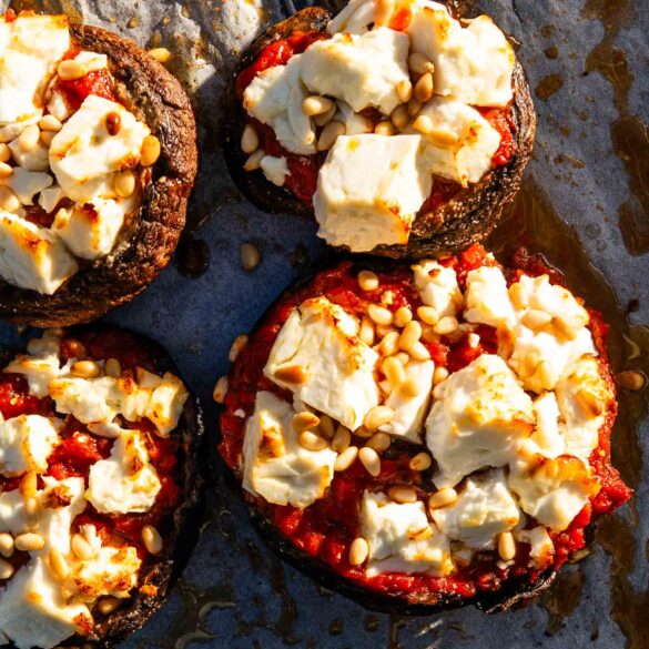 Faszerowane pieczarki portobello z fetą