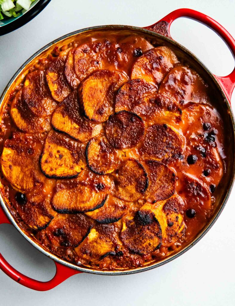 Zapiekany dahl z batatami w glazurze miso 1 Zapiekany dahl z batatami w glazurze miso