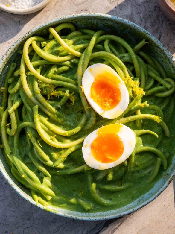 Proteinowy zielony makaron