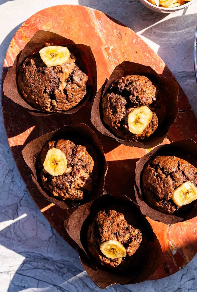 Bananowe muffinki z czekoladowym kremem ciasteczkowym 1 Bananowe muffinki z czekoladowym kremem ciasteczkowym