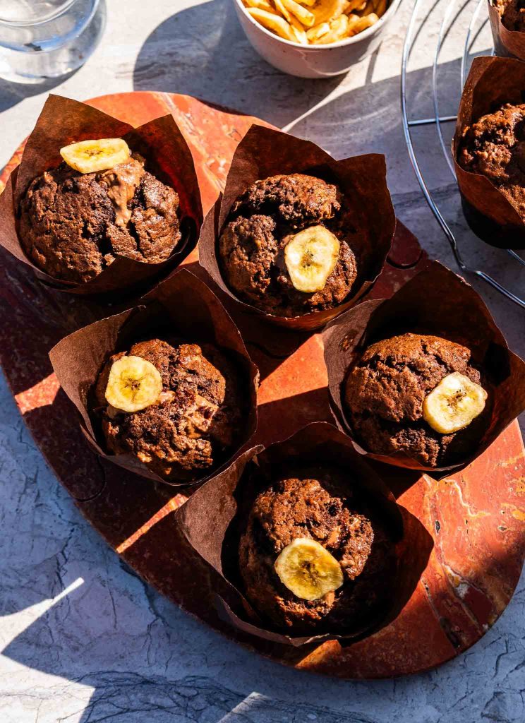 Bananowe muffinki z czekoladowym kremem ciasteczkowym 2 Bananowe muffinki z czekoladowym kremem ciasteczkowym