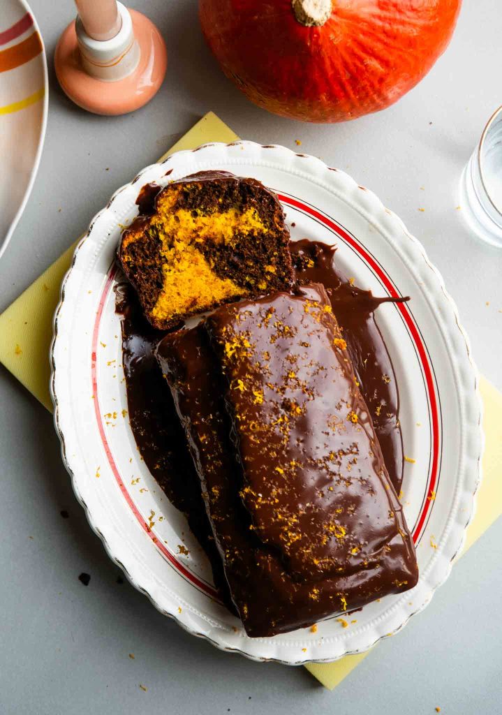 Marmurkowe ciasto dyniowe z czekoladą