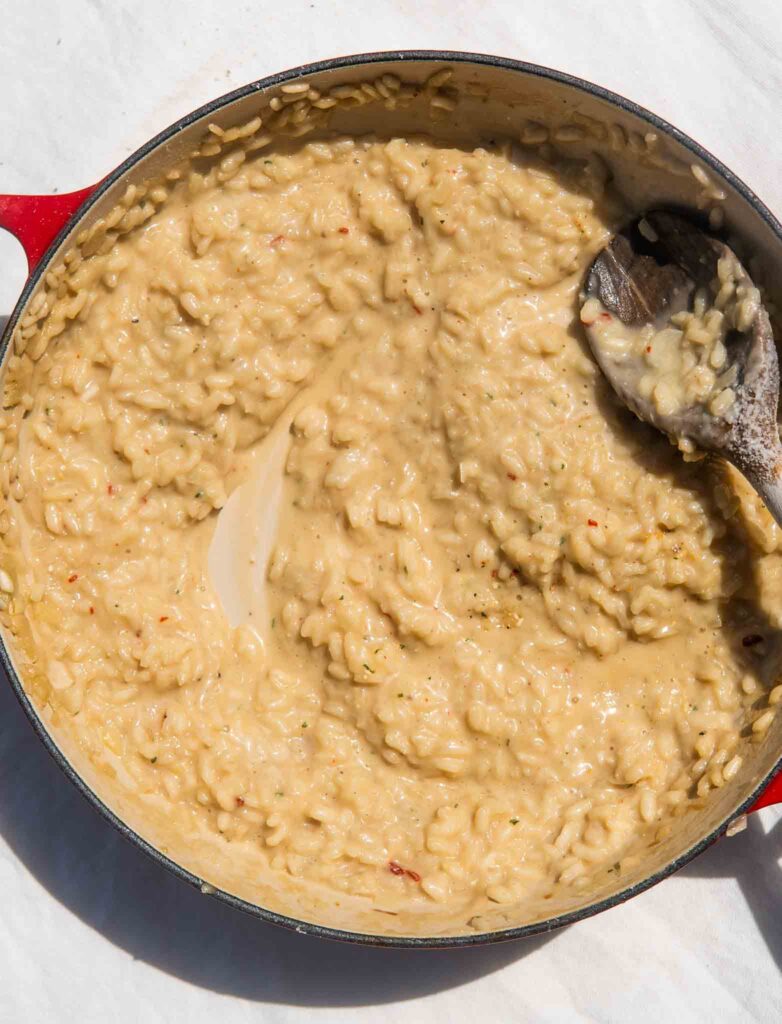 Risotto z kurkami, stracciatellą i posypką truflową 2 Risotto z kurkami, stracciatellą i posypką truflową